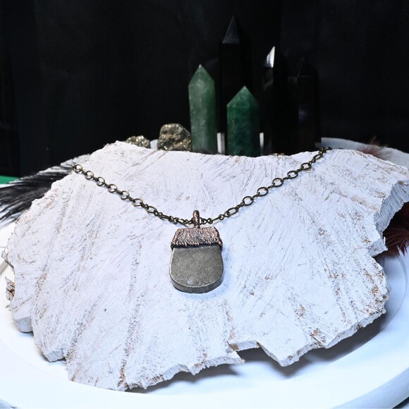 Electroformed Copper Pyrite Pendant - Picture 2 of 6